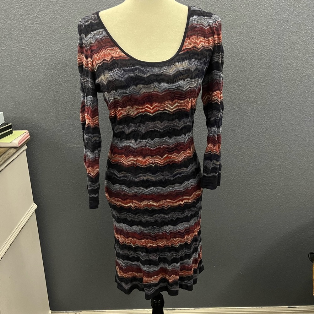 Guess Long Sleeve Woven Multicolor Dress Sz XL